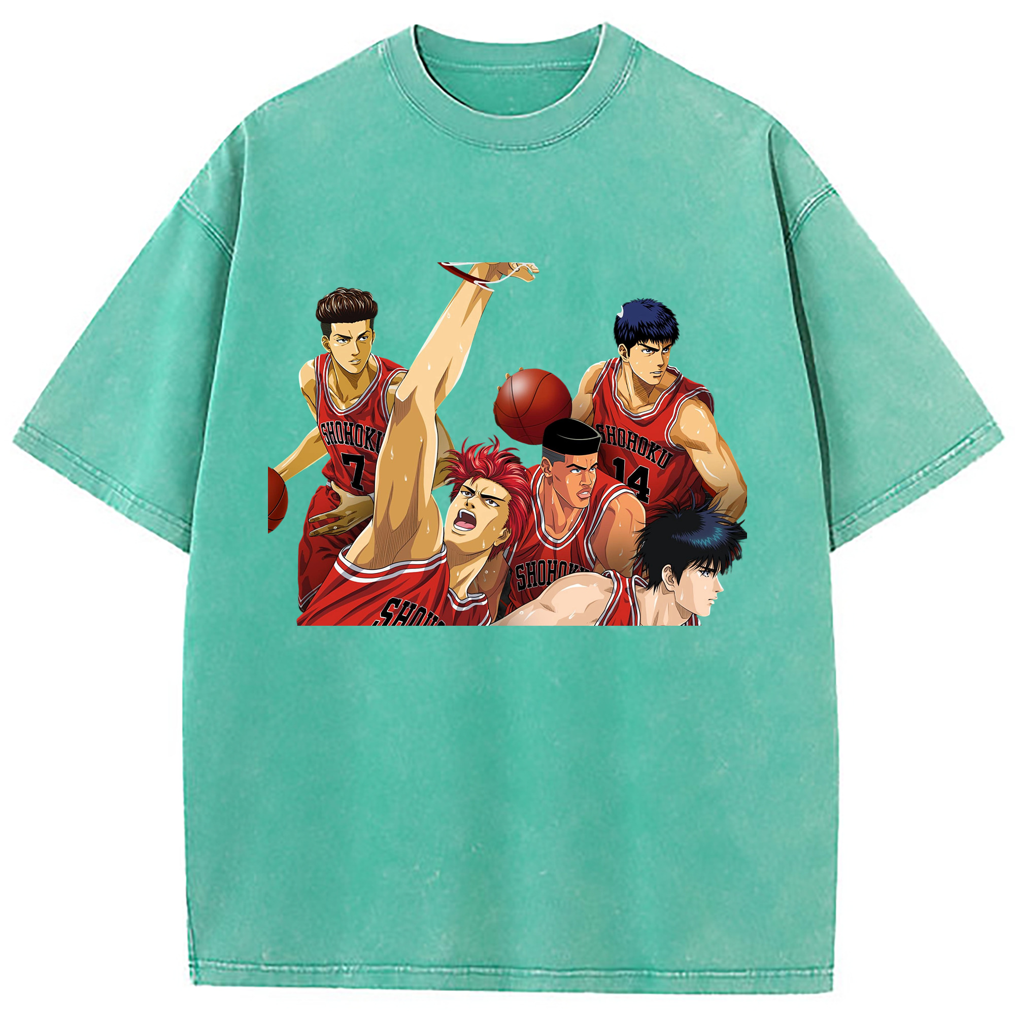 （画像用） SLAM DUNK／スラムダンク 綿100% ヴィンテージ風 半袖Tシャツ（フロントプリント）